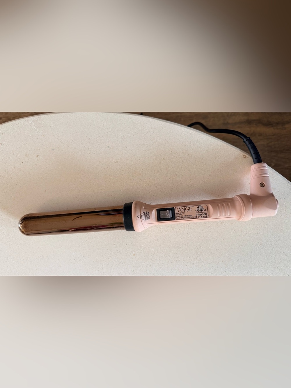 L’ANGE Hair Titanium Curling Wand, model HOT15B, with a 1.25” (about 32 mm) barr
